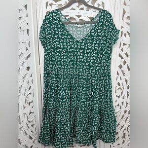 Loralette Green and White Floral Dress